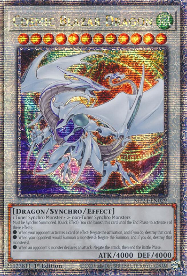 Cosmic Blazar Dragon [MP24-EN029] Quarter Century Secret Rare | Gear Gaming Fayetteville