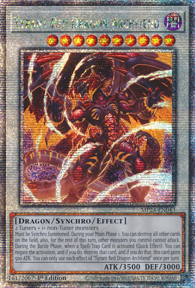 Tyrant Red Dragon Archfiend [MP24-EN043] Quarter Century Secret Rare | Gear Gaming Fayetteville