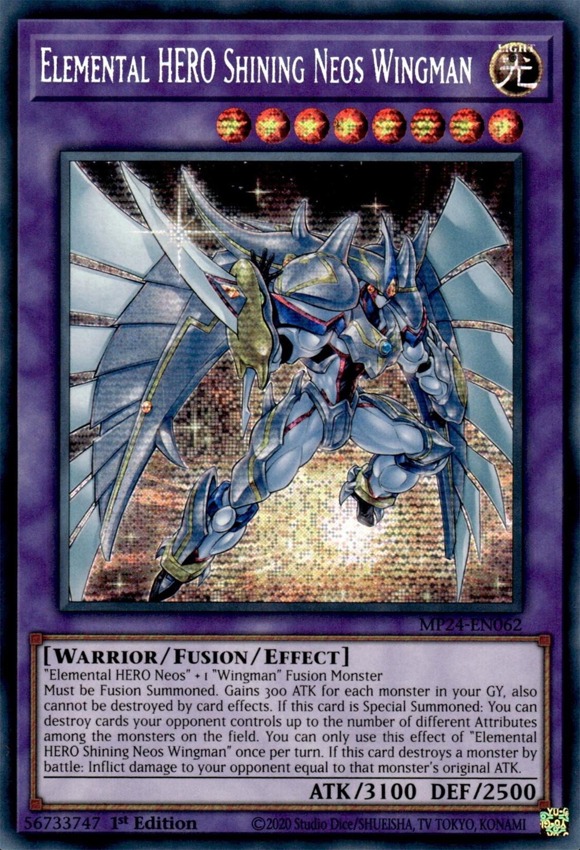 Elemental HERO Shining Neos Wingman [MP24-EN062] Prismatic Secret Rare | Gear Gaming Fayetteville