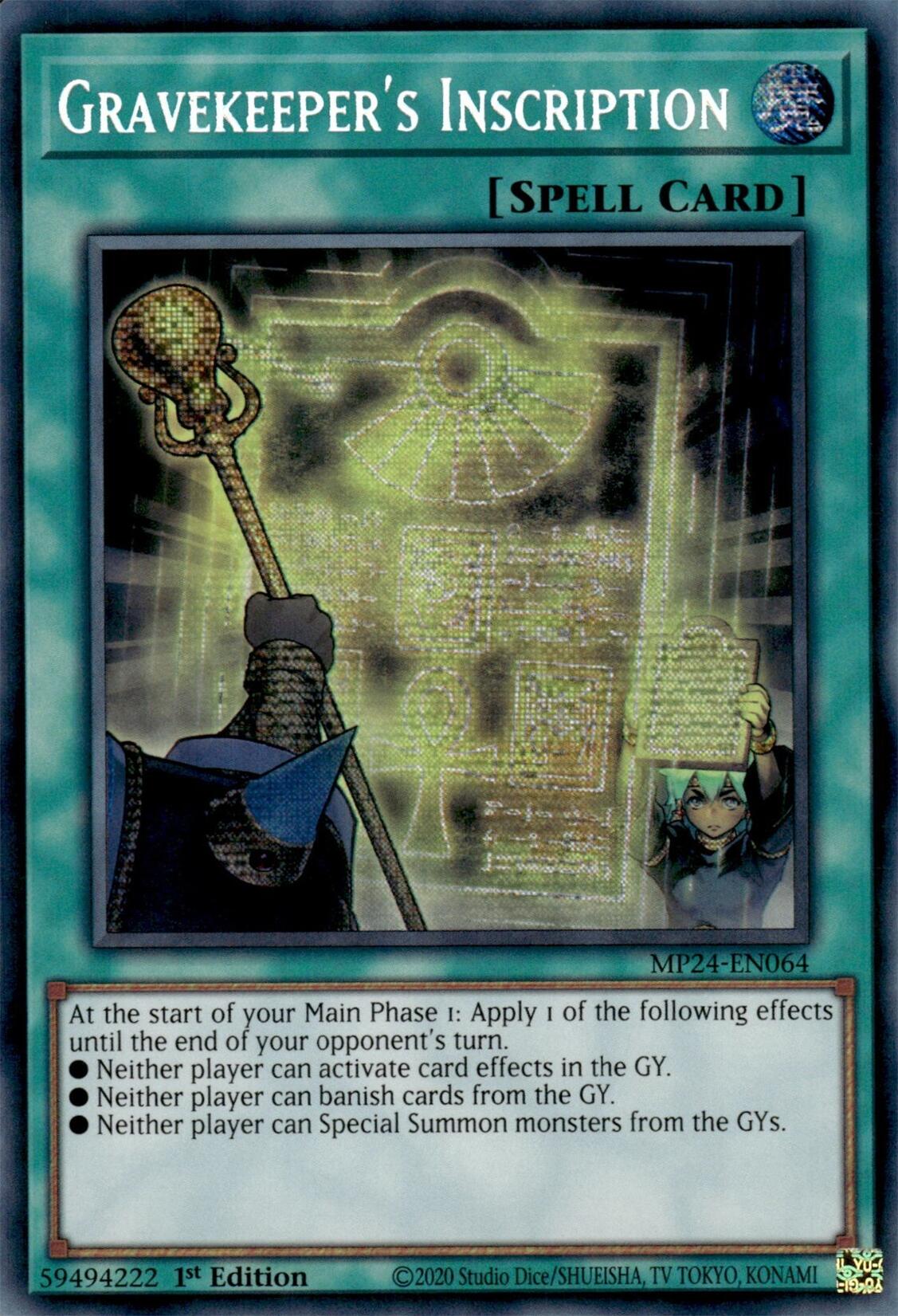 Gravekeeper's Inscription [MP24-EN064] Prismatic Secret Rare | Gear Gaming Fayetteville