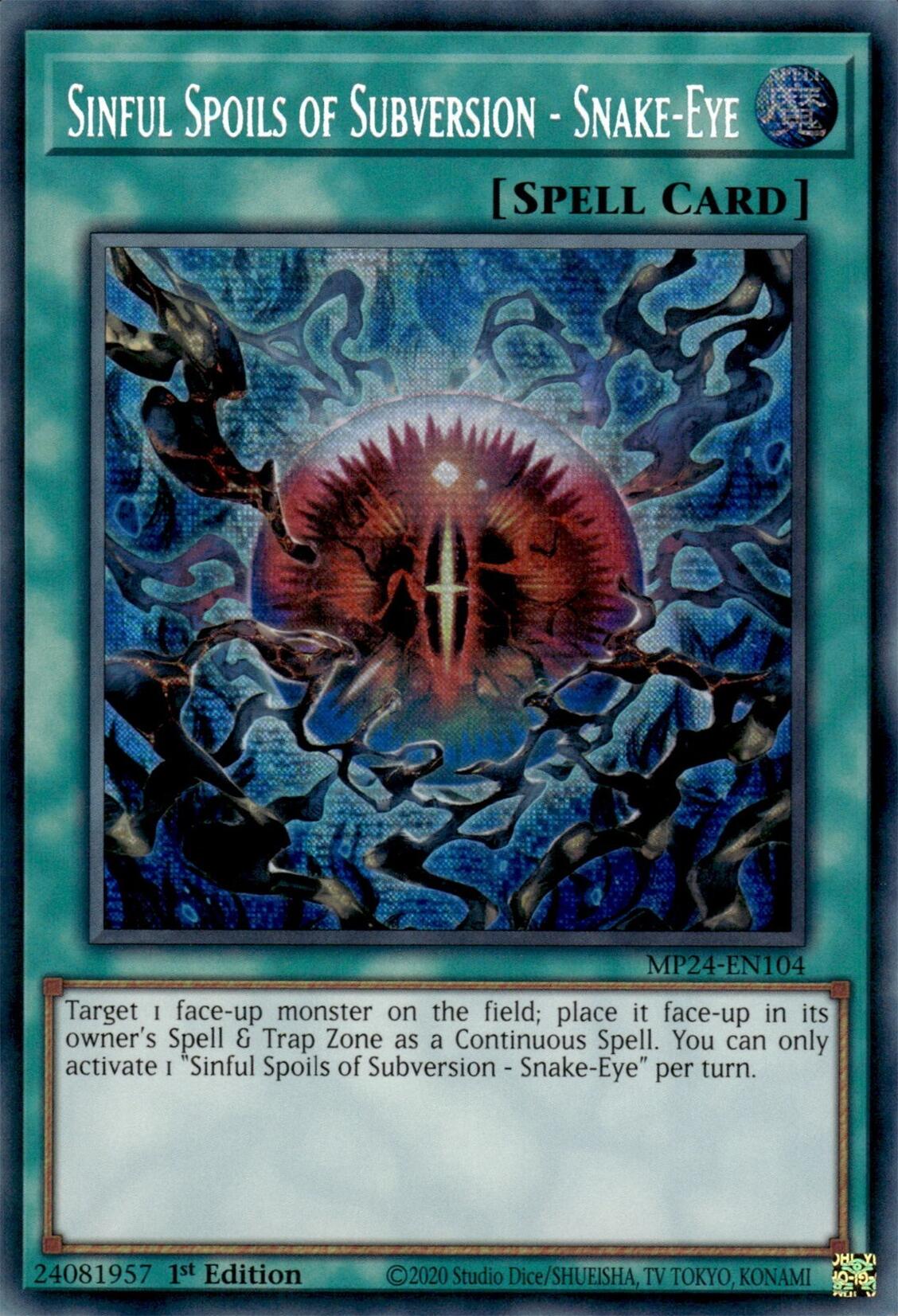 Sinful Spoils of Subversion - Snake-Eye [MP24-EN104] Prismatic Secret Rare | Gear Gaming Fayetteville