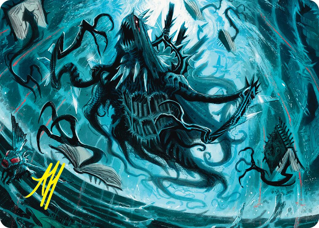 Overlord of the Floodpits Art Card (Gold-Stamped Signature) [Duskmourn: House of Horror Art Series] | Gear Gaming Fayetteville