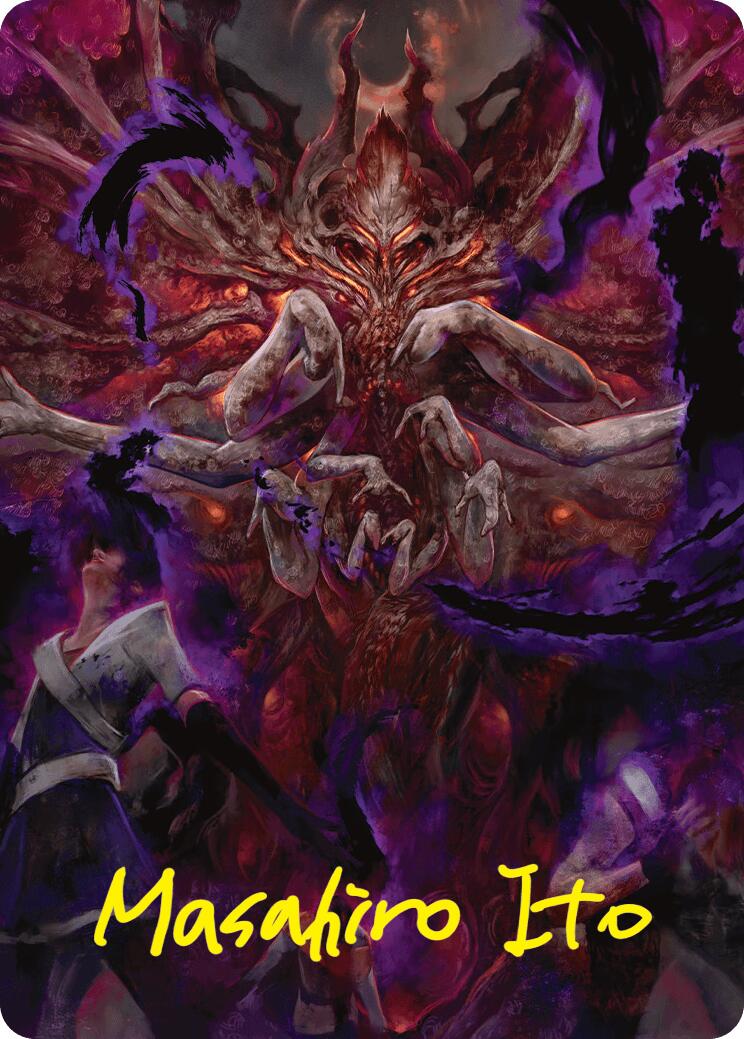 Damnation Art Card (Gold-Stamped Signature) [Duskmourn: House of Horror Art Series] | Gear Gaming Fayetteville