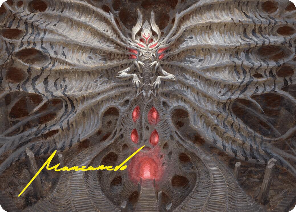 Valgavoth, Terror Eater Art Card (Gold-Stamped Signature) [Duskmourn: House of Horror Art Series] | Gear Gaming Fayetteville