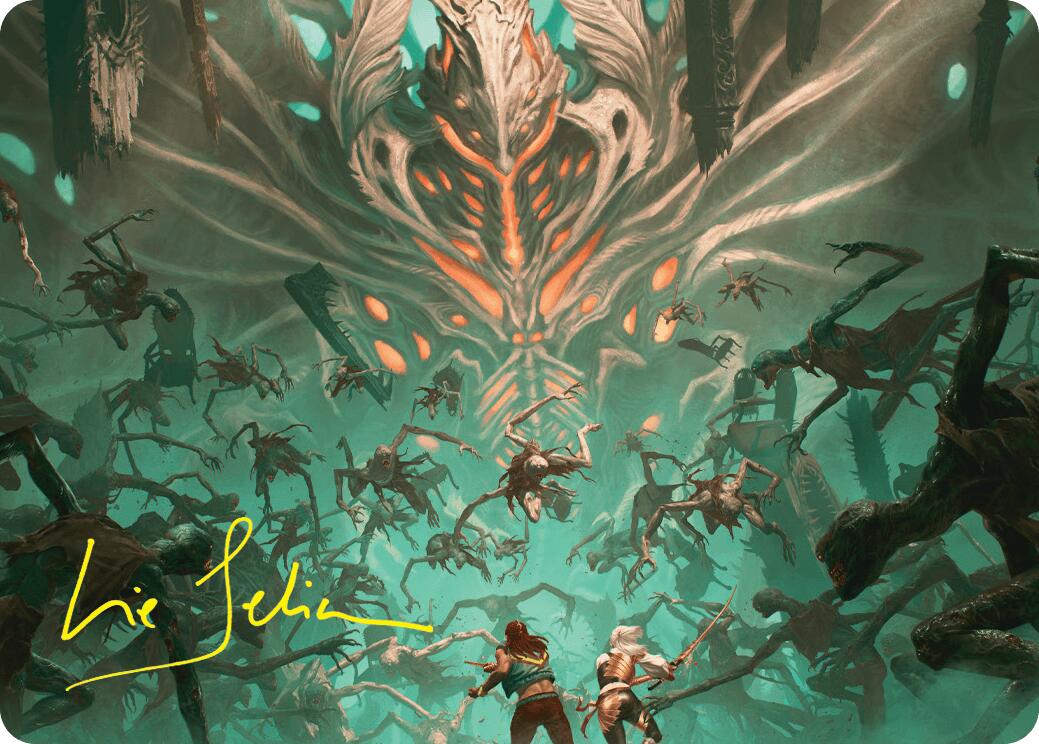 Valgavoth's Onslaught Art Card (Gold-Stamped Signature) [Duskmourn: House of Horror Art Series] | Gear Gaming Fayetteville