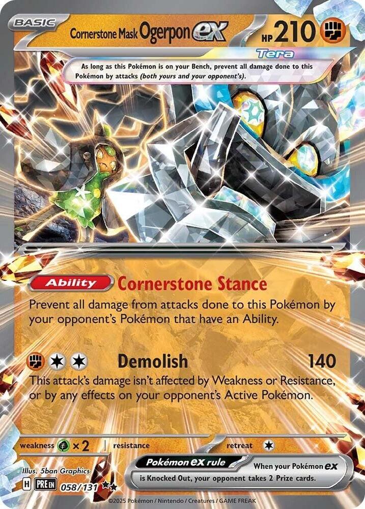 Cornerstone Mask Ogerpon ex (058/131) [Scarlet & Violet: Prismatic Evolutions] | Gear Gaming Fayetteville