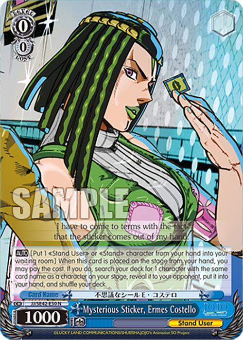 Mysterious Sticker, Ermes Costello - [JoJo's Bizarre Adventure: Stone Ocean Premium Booster] | Gear Gaming Fayetteville