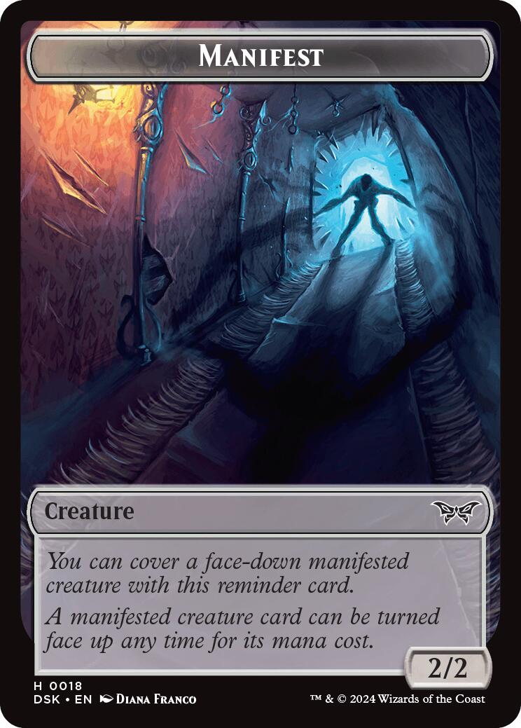 Gremlin // Manifest Double-Sided Token [Duskmourn: House of Horror Tokens] | Gear Gaming Fayetteville