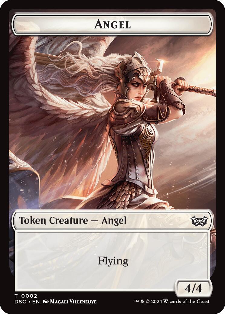 Angel // Glimmer Double-Sided Token [Duskmourn: House of Horror Commander Tokens] | Gear Gaming Fayetteville