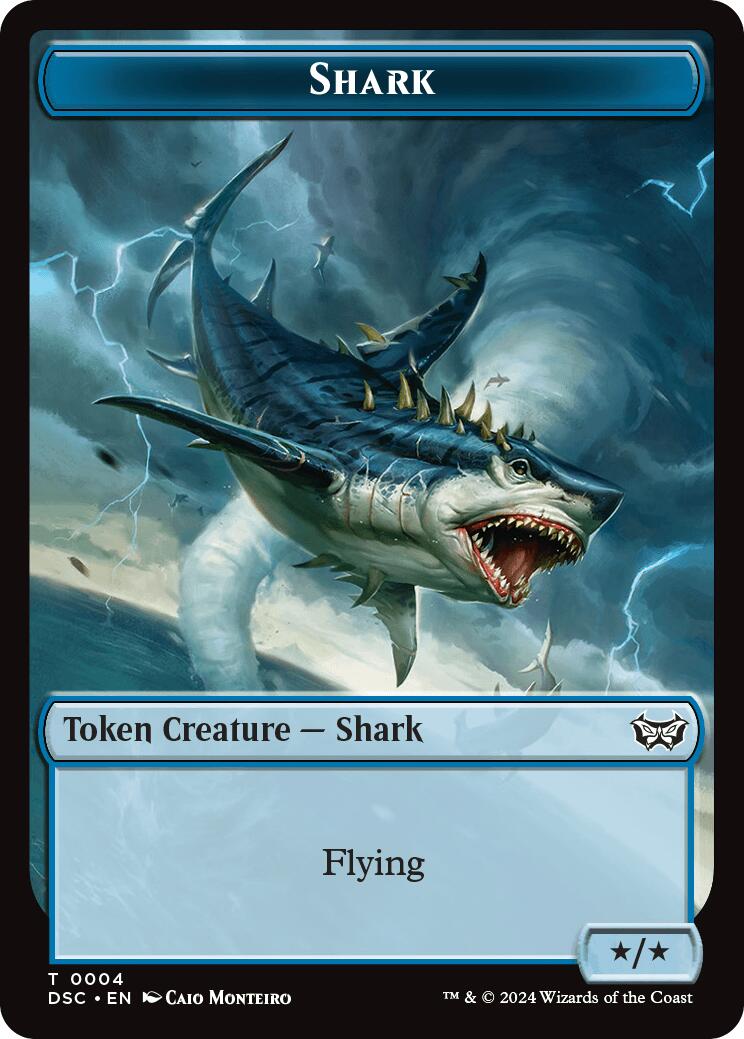 Shark // Copy Double-Sided Token [Duskmourn: House of Horror Commander Tokens] | Gear Gaming Fayetteville