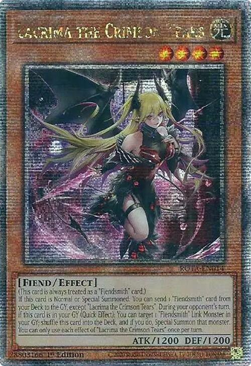 Lacrima the Crimson Tears (Quarter Century Secret Rare) [ROTA-EN014] Quarter Century Secret Rare | Gear Gaming Fayetteville