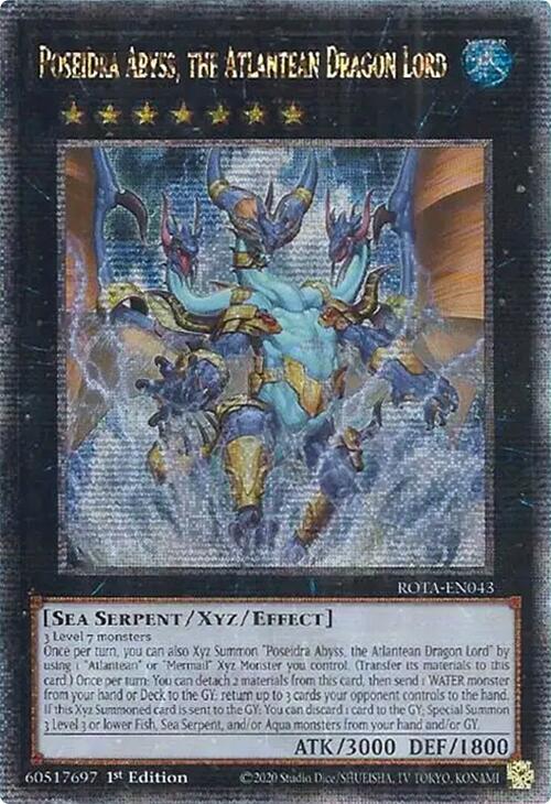 Poseidra Abyss, the Atlantean Dragon Lord (Quarter Century Secret Rare) [ROTA-EN043] Quarter Century Secret Rare | Gear Gaming Fayetteville