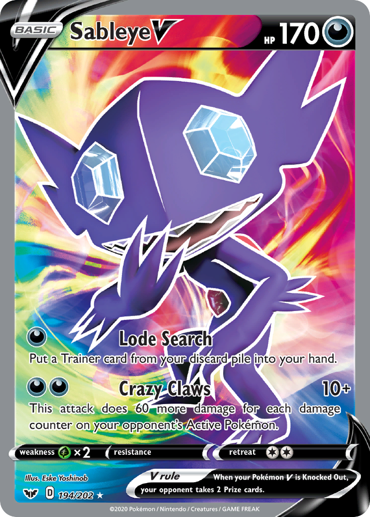 Sableye V (194/202) [Sword & Shield: Base Set] | Gear Gaming Fayetteville