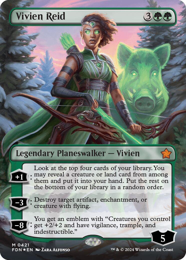 Vivien Reid (Borderless) (Mana Foil) [Foundations] | Gear Gaming Fayetteville