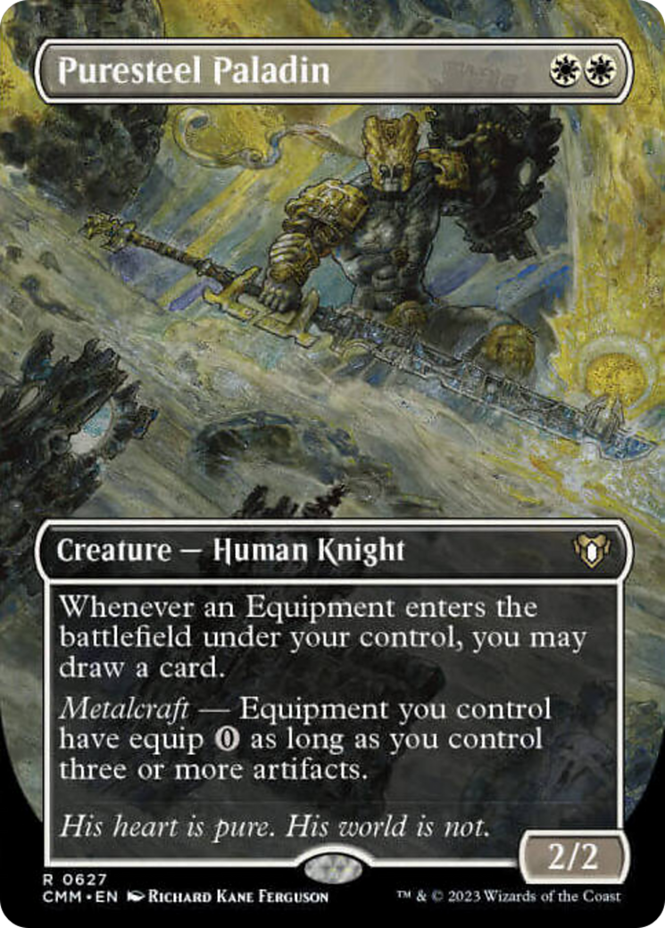 Puresteel Paladin (Borderless Alternate Art) [Commander Masters] | Gear Gaming Fayetteville
