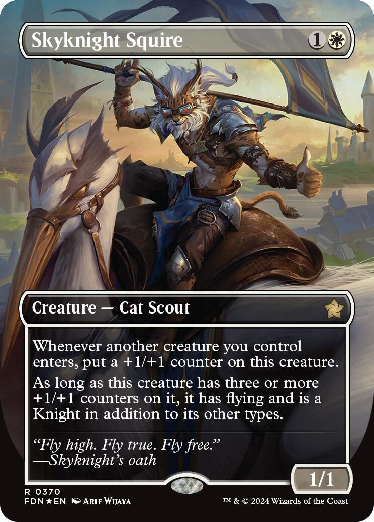 Skyknight Squire (Borderless) (Mana Foil) [Foundations] | Gear Gaming Fayetteville