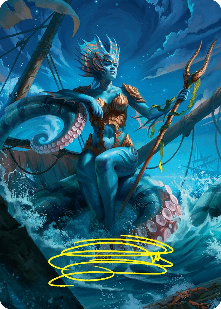 Kiora, the Rising Tide Art Card (30/54) (Gold-Stamped Signature) [Foundations Art Series] | Gear Gaming Fayetteville