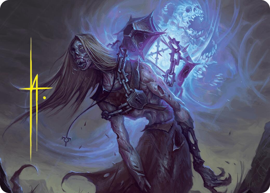 Soul-Shackled Zombie Art Card (9/54) (Gold-Stamped Signature) [Foundations Art Series] | Gear Gaming Fayetteville