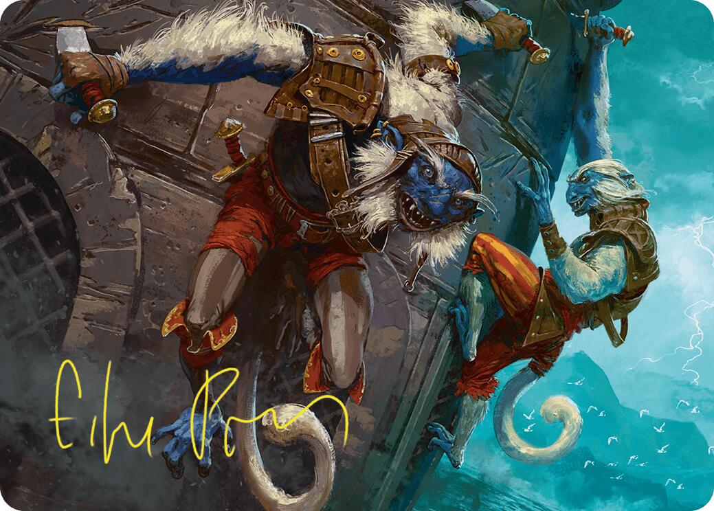Goblin Boarders Art Card (11/54) (Gold-Stamped Signature) [Foundations Art Series] | Gear Gaming Fayetteville