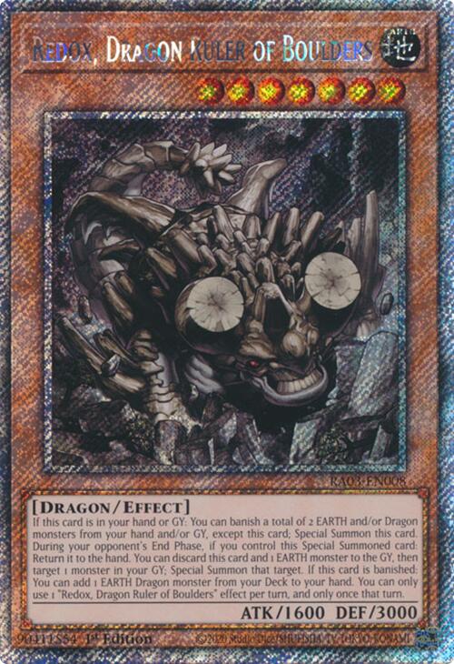 Redox, Dragon Ruler of Boulders (Platinum Secret Rare) [RA03-EN008] Platinum Secret Rare | Gear Gaming Fayetteville