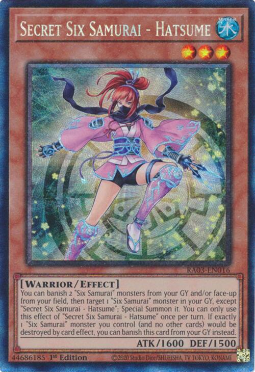 Secret Six Samurai - Hatsume (CR) [RA03-EN016] Prismatic Collector's Rare | Gear Gaming Fayetteville