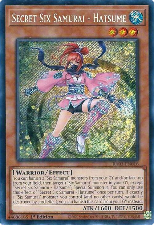 Secret Six Samurai - Hatsume (Secret Rare) [RA03-EN016] Secret Rare | Gear Gaming Fayetteville