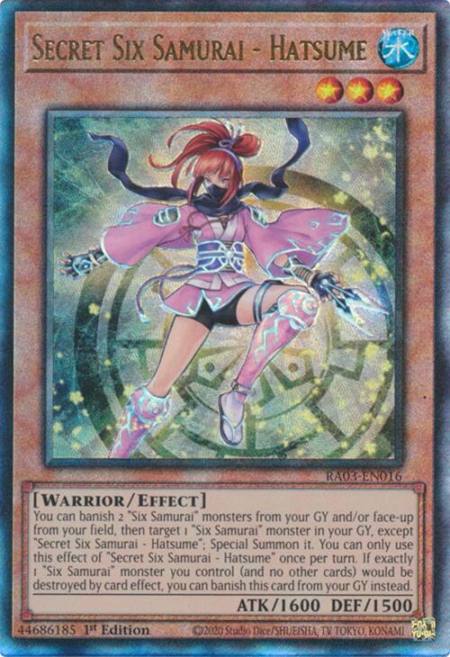 Secret Six Samurai - Hatsume (UTR) [RA03-EN016] Prismatic Ultimate Rare | Gear Gaming Fayetteville