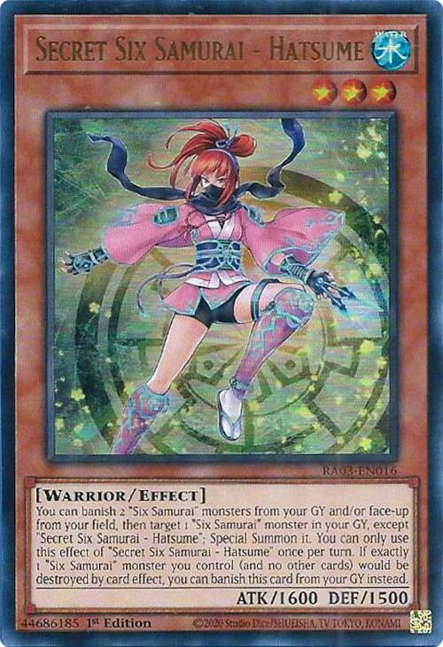 Secret Six Samurai - Hatsume (UR) [RA03-EN016] Ultra Rare | Gear Gaming Fayetteville