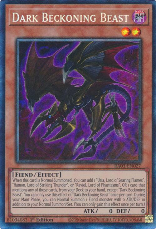 Dark Beckoning Beast (CR) [RA03-EN027] Prismatic Collector's Rare | Gear Gaming Fayetteville