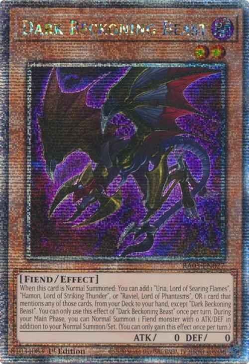Dark Beckoning Beast (Quarter Century Secret Rare) [RA03-EN027] Quarter Century Secret Rare | Gear Gaming Fayetteville