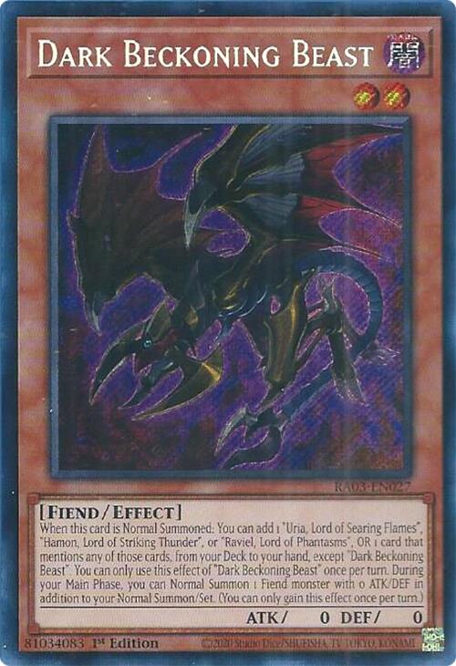 Dark Beckoning Beast (Secret Rare) [RA03-EN027] Secret Rare | Gear Gaming Fayetteville