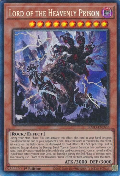 Lord of the Heavenly Prison (CR) [RA03-EN029] Prismatic Collector's Rare | Gear Gaming Fayetteville