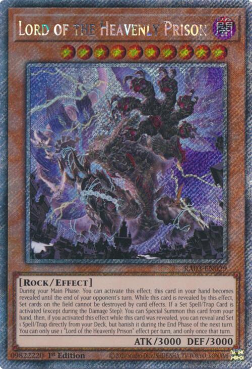 Lord of the Heavenly Prison (Platinum Secret Rare) [RA03-EN029] Platinum Secret Rare | Gear Gaming Fayetteville