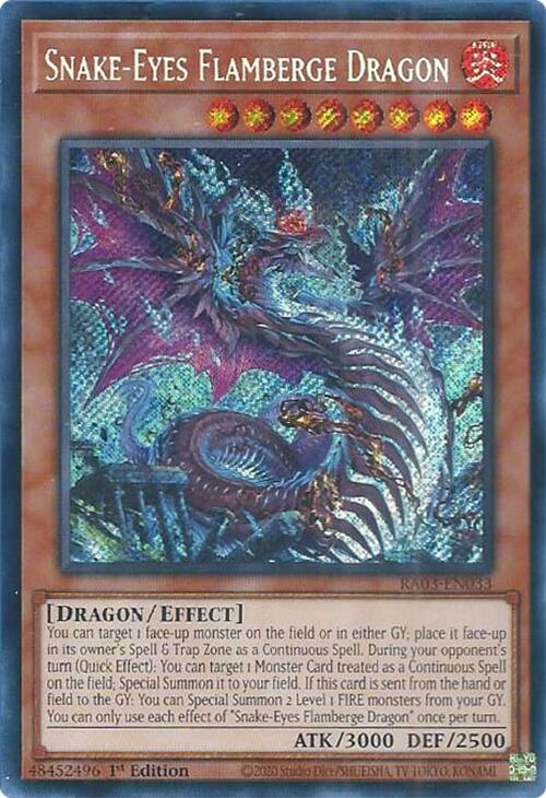 Snake-Eyes Flamberge Dragon (Secret Rare) [RA03-EN033] Secret Rare | Gear Gaming Fayetteville