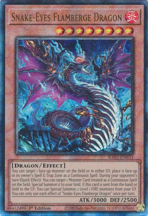 Snake-Eyes Flamberge Dragon (UTR) [RA03-EN033] Prismatic Ultimate Rare | Gear Gaming Fayetteville