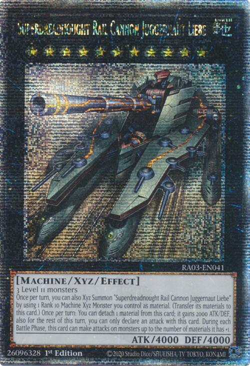 Superdreadnought Rail Cannon Juggernaut Liebe (Quarter Century Secret Rare) [RA03-EN041] Quarter Century Secret Rare | Gear Gaming Fayetteville