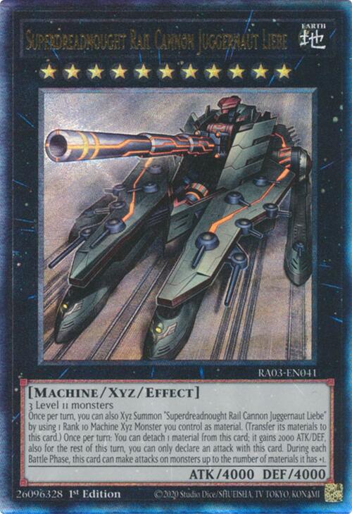 Superdreadnought Rail Cannon Juggernaut Liebe (UTR) [RA03-EN041] Prismatic Ultimate Rare | Gear Gaming Fayetteville