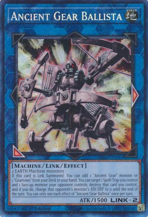 Ancient Gear Ballista (CR) [RA03-EN046] Prismatic Collector's Rare | Gear Gaming Fayetteville