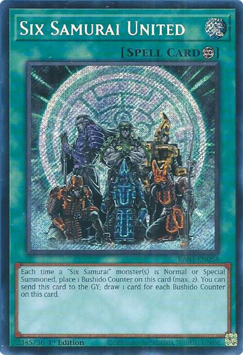 Six Samurai United (Secret Rare) [RA03-EN054] Secret Rare | Gear Gaming Fayetteville