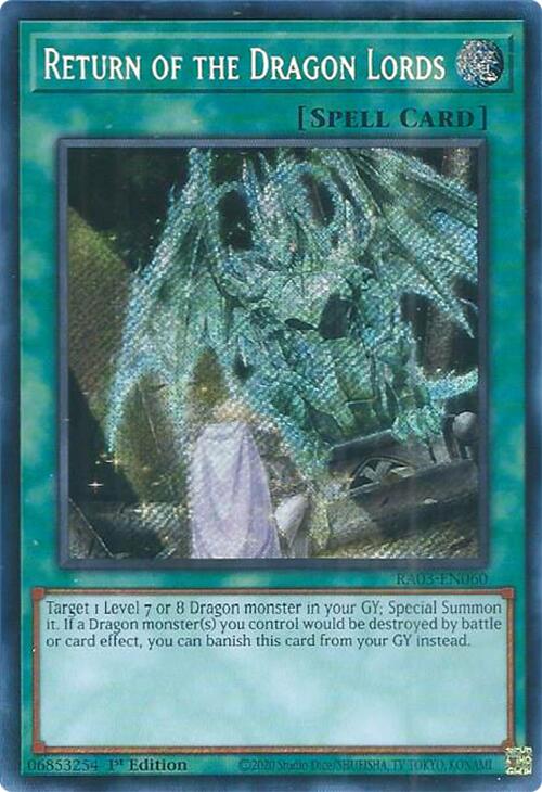 Return of the Dragon Lords (Secret Rare) [RA03-EN060] Secret Rare | Gear Gaming Fayetteville