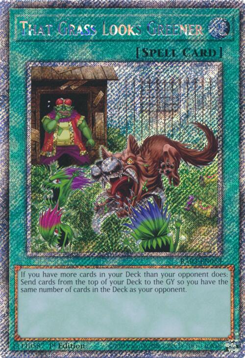 That Grass Looks Greener (Platinum Secret Rare) [RA03-EN063] Platinum Secret Rare | Gear Gaming Fayetteville