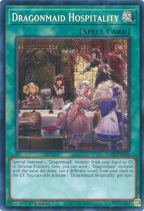 Dragonmaid Hospitality (Secret Rare) [RA03-EN068] Secret Rare | Gear Gaming Fayetteville