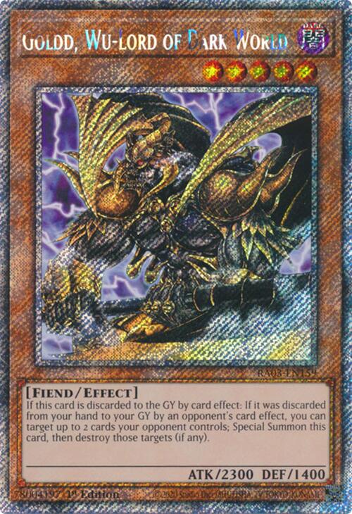 Goldd, Wu-Lord of Dark World (Platinum Secret Rare) [RA03-EN159] Platinum Secret Rare | Gear Gaming Fayetteville