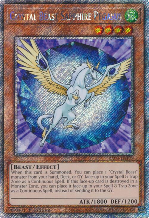 Crystal Beast Sapphire Pegasus (Platinum Secret Rare) [RA03-EN179] Platinum Secret Rare | Gear Gaming Fayetteville