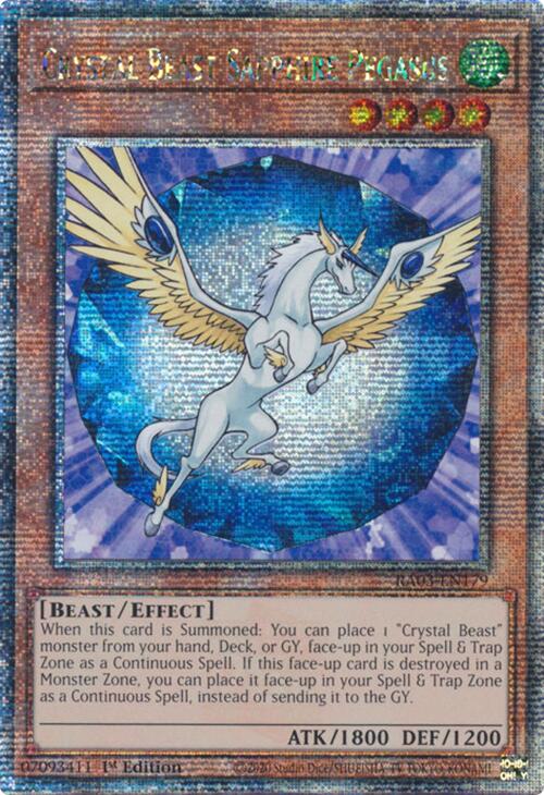 Crystal Beast Sapphire Pegasus (Quarter Century Secret Rare) [RA03-EN179] Quarter Century Secret Rare | Gear Gaming Fayetteville