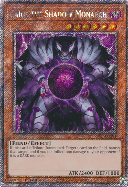 Caius the Shadow Monarch (Platinum Secret Rare) [RA03-EN194] Platinum Secret Rare | Gear Gaming Fayetteville