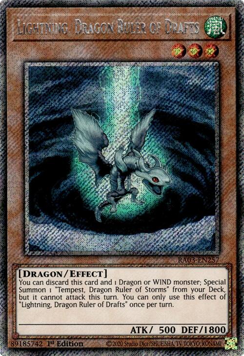 Lightning, Dragon Ruler of Drafts (Platinum Secret Rare) [RA03-EN257] Platinum Secret Rare | Gear Gaming Fayetteville