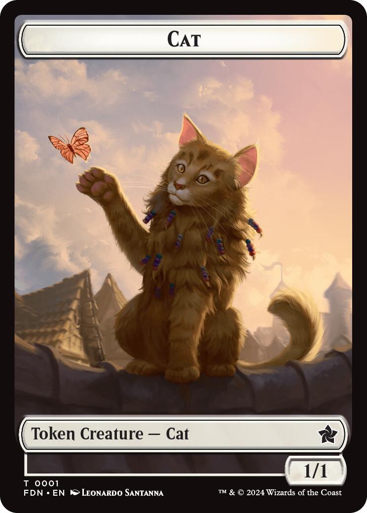 Spirit // Cat (0001) Doubled-Sided Token [Foundations Tokens] | Gear Gaming Fayetteville