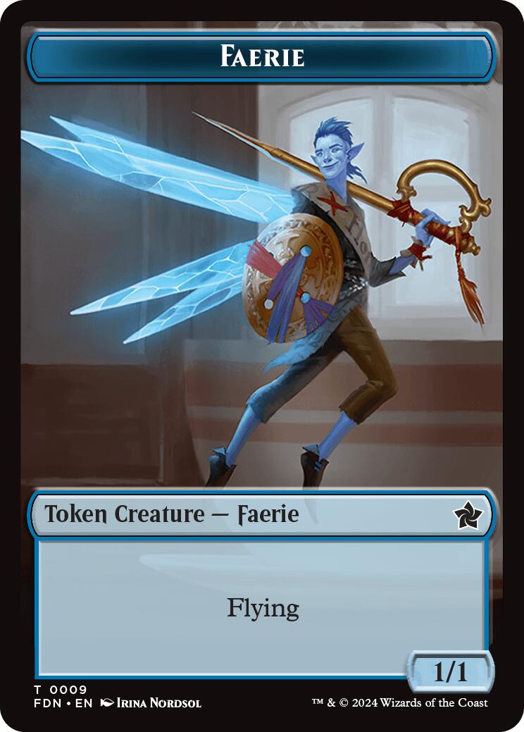 Faerie // Fish Doubled-Sided Token [Foundations Tokens] | Gear Gaming Fayetteville