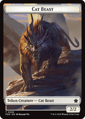 Cat Beast // Dragon (0017) Double-Sided Token [Foundations Tokens] | Gear Gaming Fayetteville